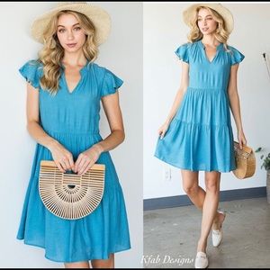 KFAB Designs Blue Midi Dress